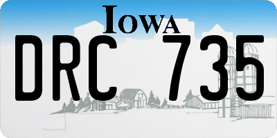IA license plate DRC735