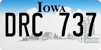 IA license plate DRC737