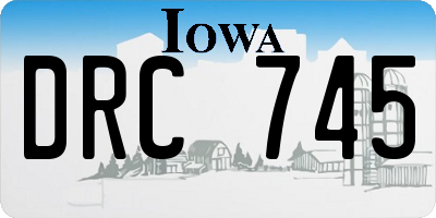 IA license plate DRC745