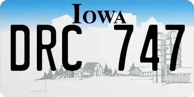 IA license plate DRC747