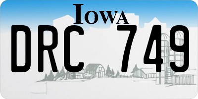 IA license plate DRC749