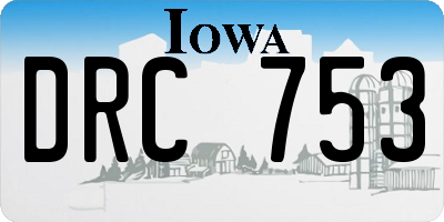 IA license plate DRC753