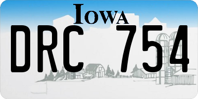 IA license plate DRC754