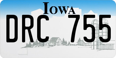 IA license plate DRC755