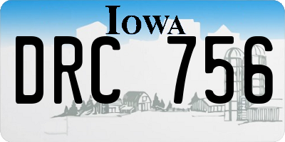 IA license plate DRC756