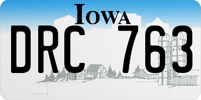 IA license plate DRC763