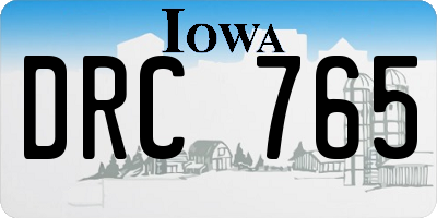 IA license plate DRC765
