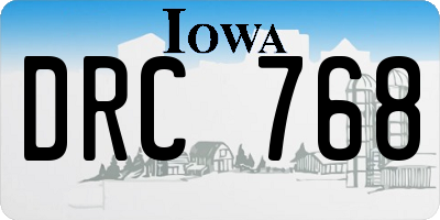 IA license plate DRC768