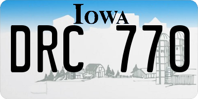 IA license plate DRC770