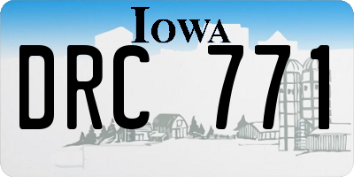 IA license plate DRC771