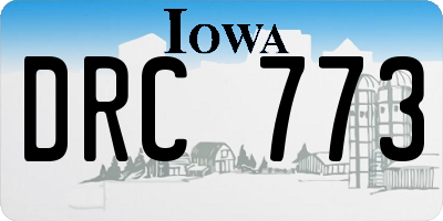IA license plate DRC773