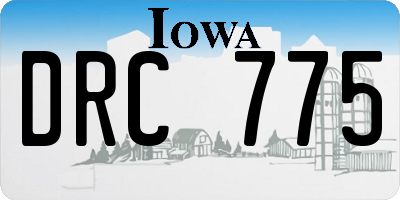 IA license plate DRC775