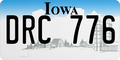 IA license plate DRC776