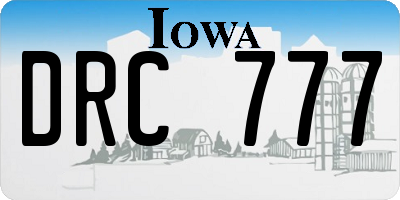 IA license plate DRC777