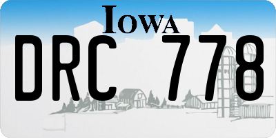 IA license plate DRC778