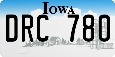 IA license plate DRC780