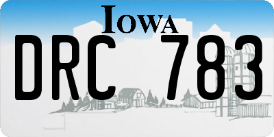 IA license plate DRC783