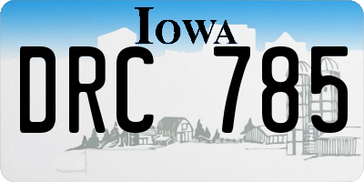 IA license plate DRC785