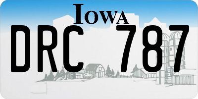 IA license plate DRC787