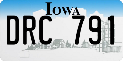 IA license plate DRC791