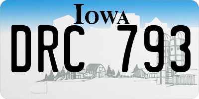 IA license plate DRC793