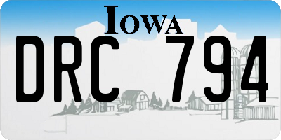 IA license plate DRC794