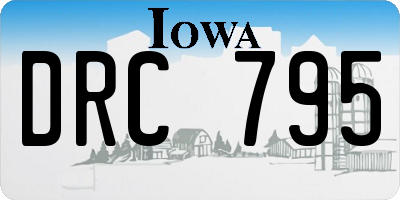 IA license plate DRC795