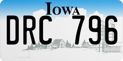 IA license plate DRC796