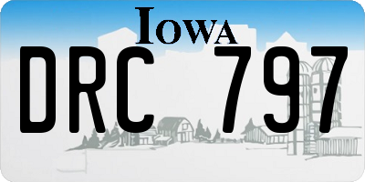 IA license plate DRC797