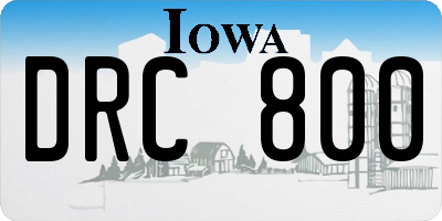 IA license plate DRC800