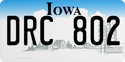 IA license plate DRC802