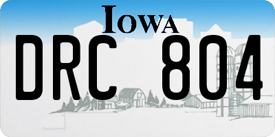 IA license plate DRC804