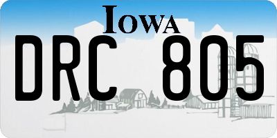 IA license plate DRC805
