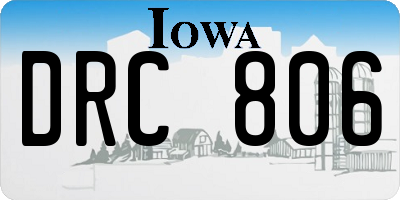 IA license plate DRC806