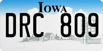 IA license plate DRC809