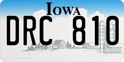 IA license plate DRC810