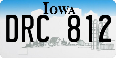 IA license plate DRC812