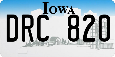 IA license plate DRC820