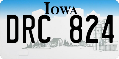 IA license plate DRC824