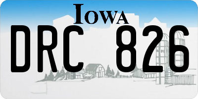 IA license plate DRC826
