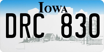 IA license plate DRC830