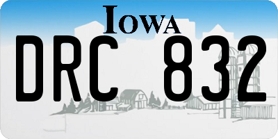 IA license plate DRC832