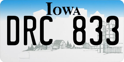 IA license plate DRC833