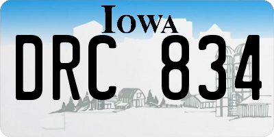 IA license plate DRC834