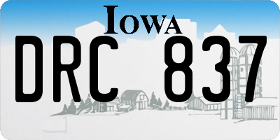 IA license plate DRC837