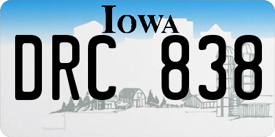 IA license plate DRC838