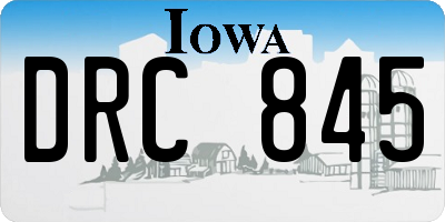 IA license plate DRC845