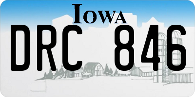 IA license plate DRC846