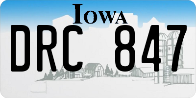 IA license plate DRC847