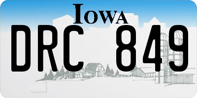 IA license plate DRC849